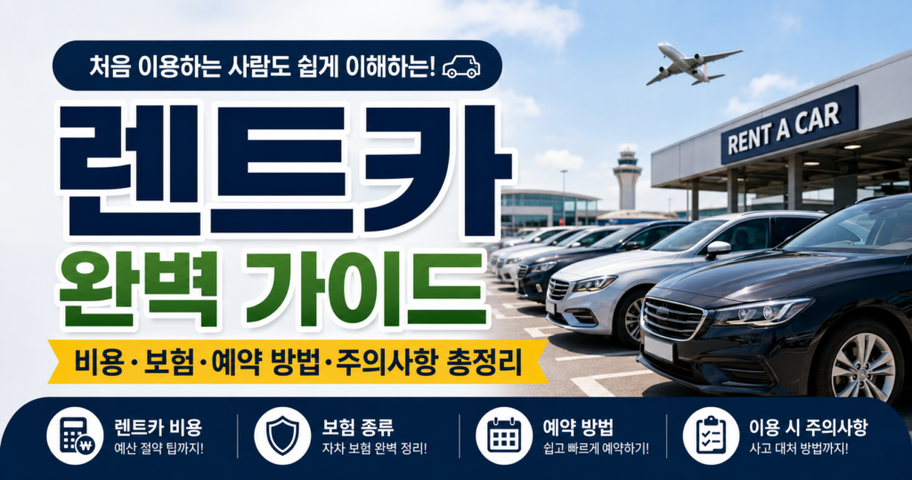 렌트카 비용 보험 예약 방법을 정리한 렌트카 완벽 가이드